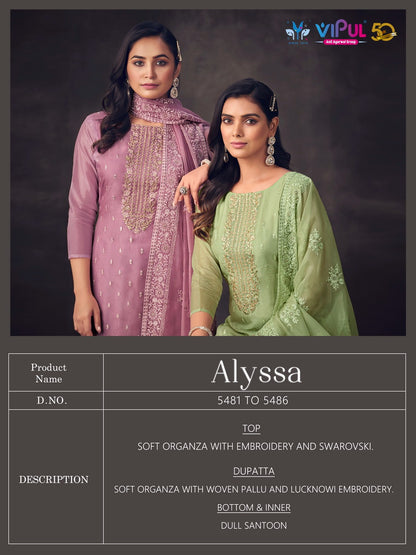 Alyssa Vipul Organza Pant Style Suits