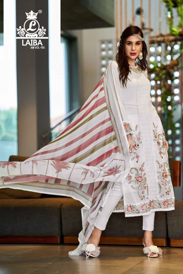 Am Vol 195 Laiba Georgette Pakistani Readymade Suits