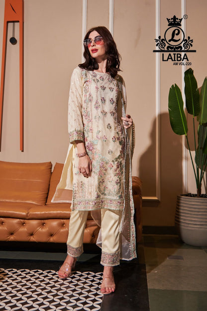 Am Vol 220 Laiba Organza Pakistani Readymade Suits