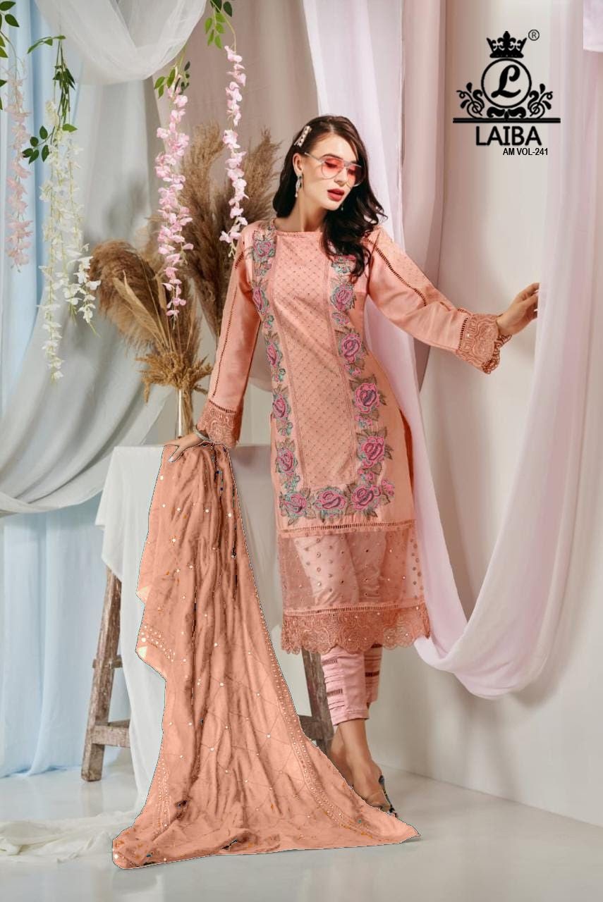 Am Vol 241 Laiba Georgette Pakistani Readymade Suits