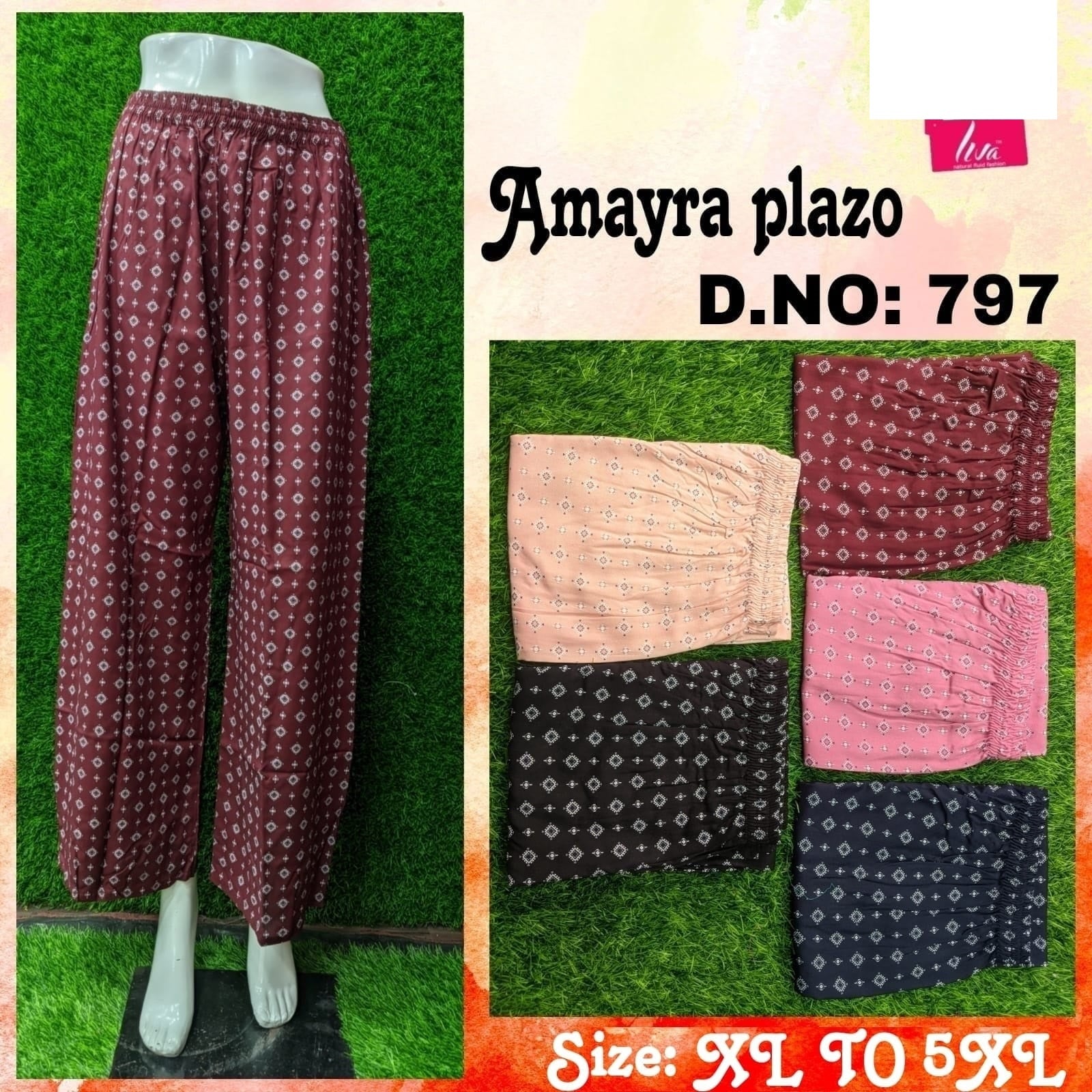 Amayra-1702 Zoya Rayon Branded Palazzo