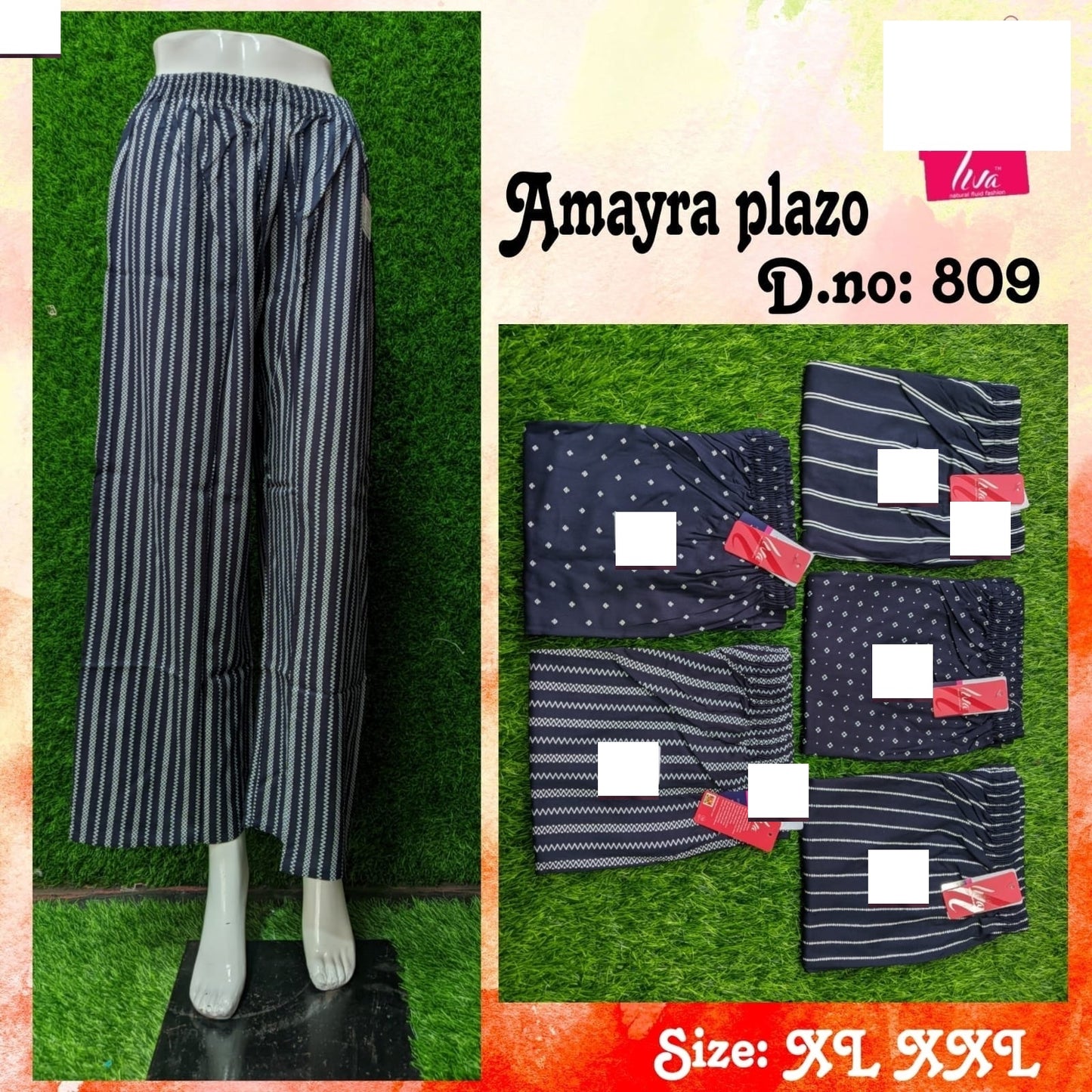 Amayra-1702 Zoya Rayon Branded Palazzo