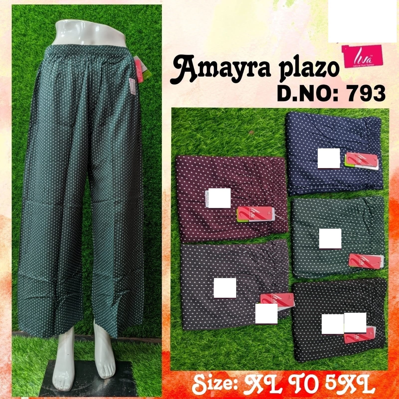 Amayra-1702 Zoya Rayon Branded Palazzo
