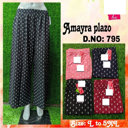 Amayra-1702 Zoya Rayon Branded Palazzo