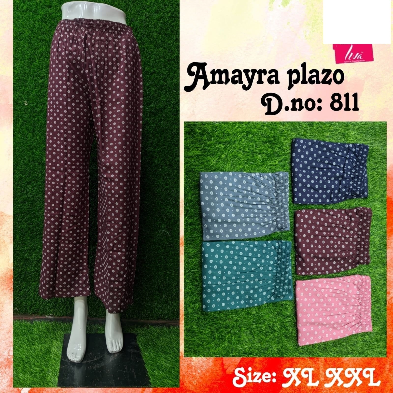 Amayra-1702 Zoya Rayon Branded Palazzo