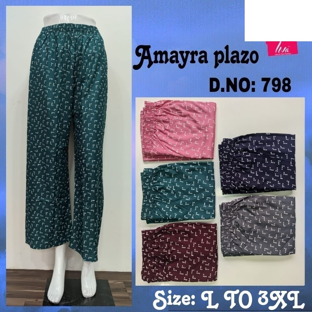 Amayra-1702 Zoya Rayon Branded Palazzo