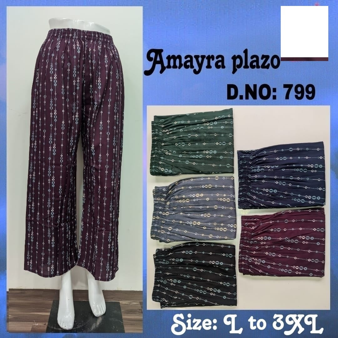 Amayra-1702 Zoya Rayon Branded Palazzo