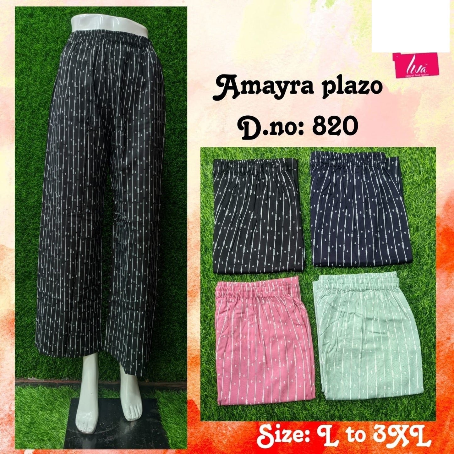 Amayra-1702 Zoya Rayon Branded Palazzo