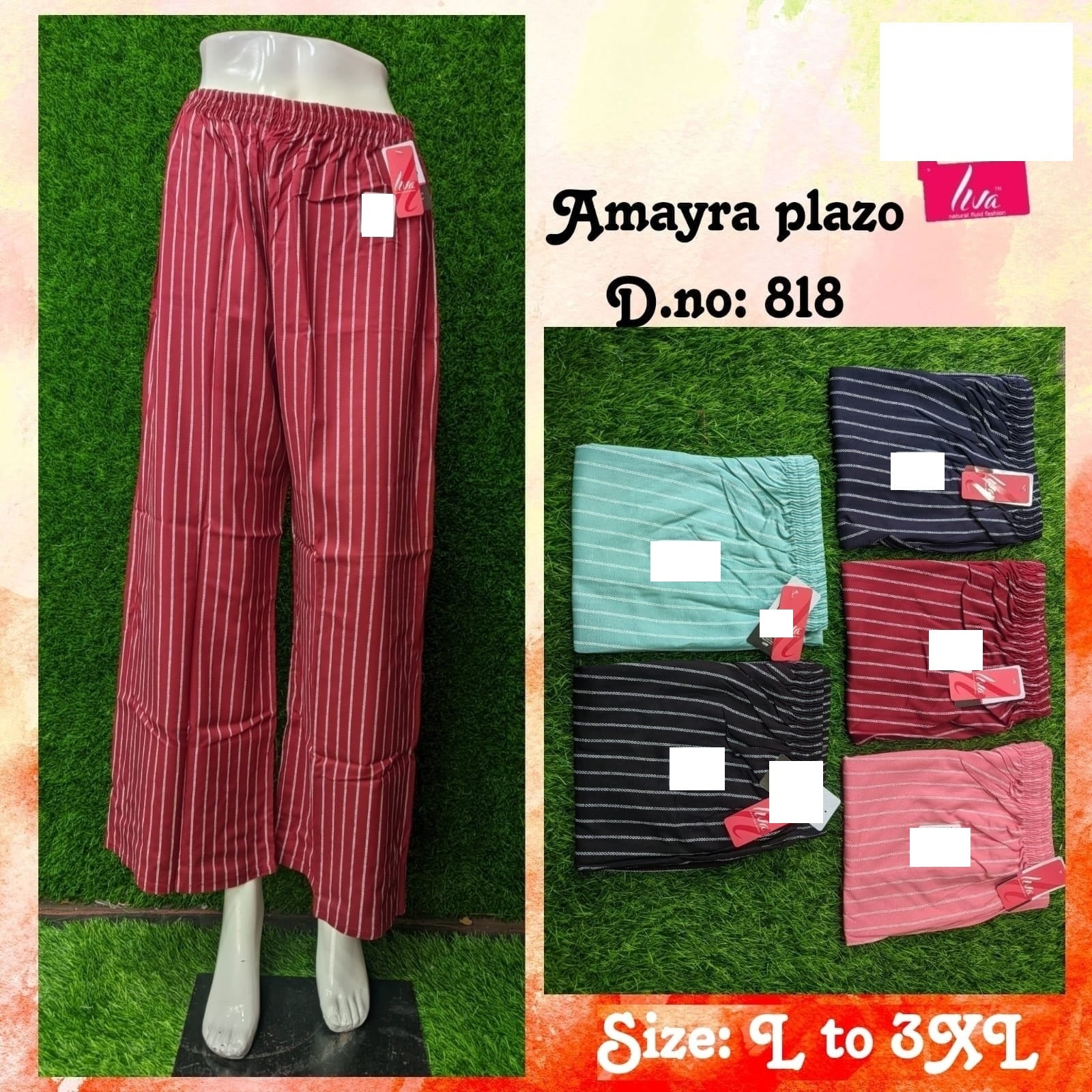 Amayra-1702 Zoya Rayon Branded Palazzo