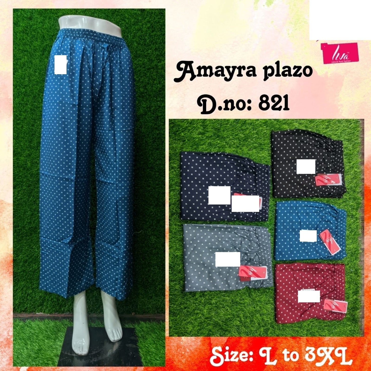 Amayra-1702 Zoya Rayon Branded Palazzo