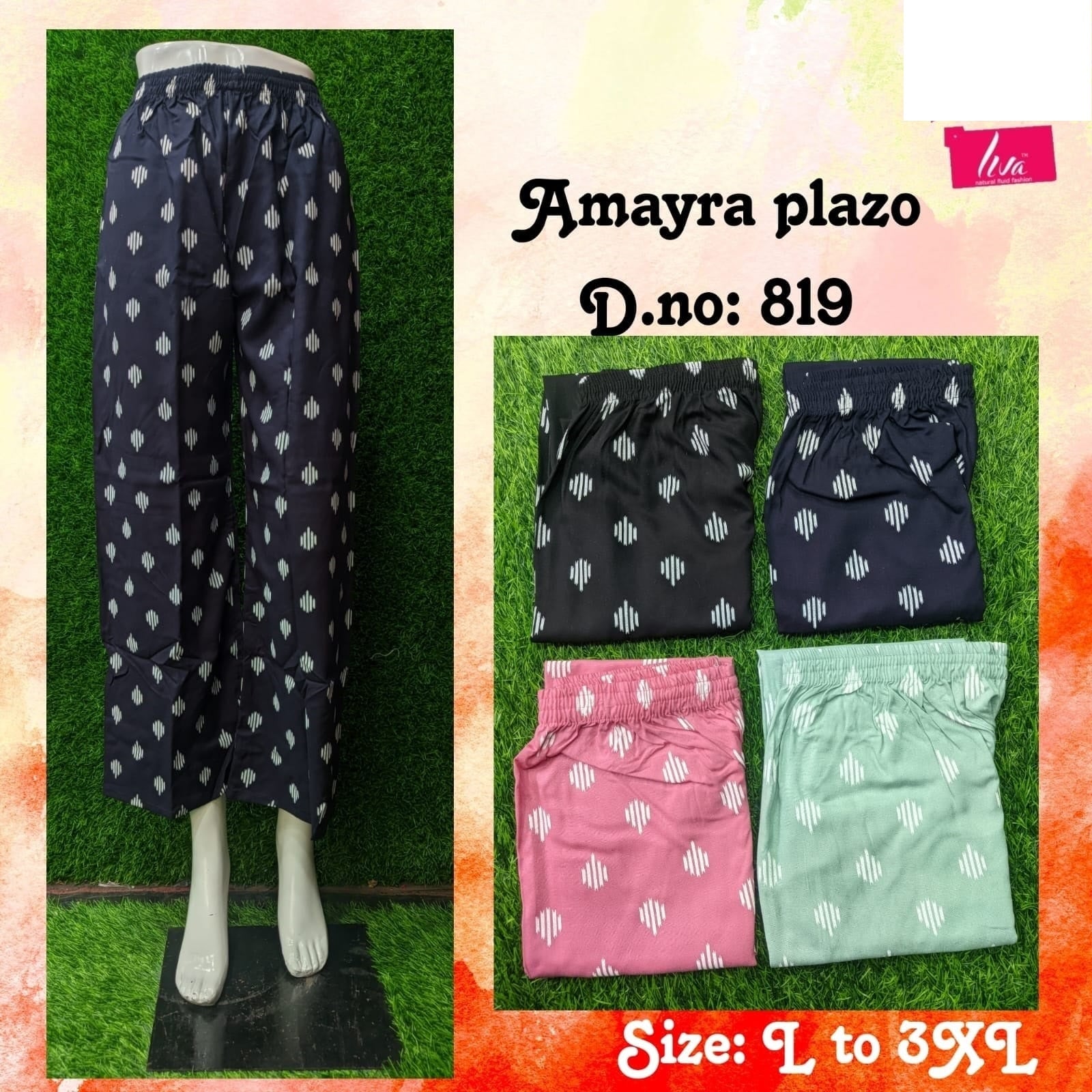 Amayra-1702 Zoya Rayon Branded Palazzo