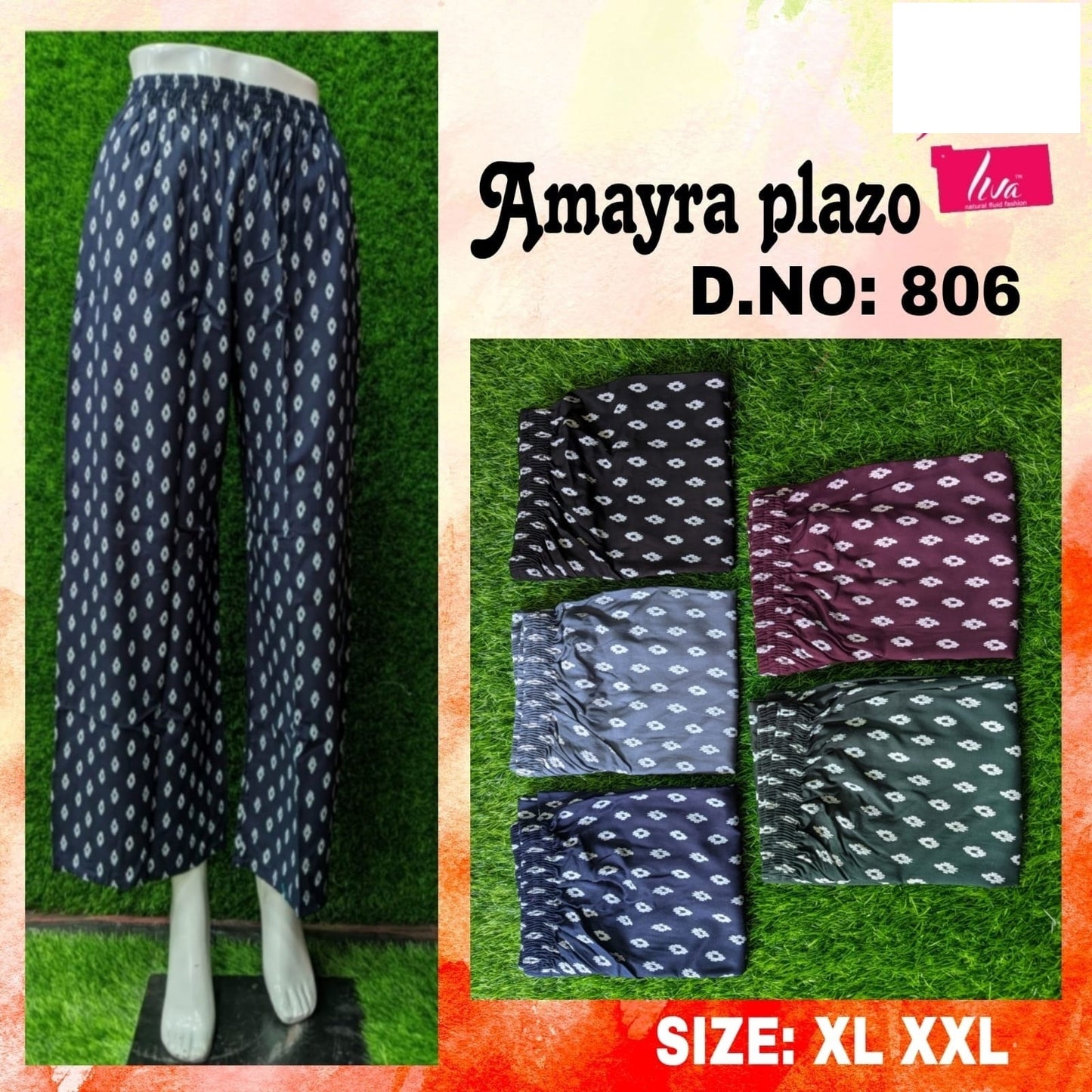 Amayra-1702 Zoya Rayon Branded Palazzo