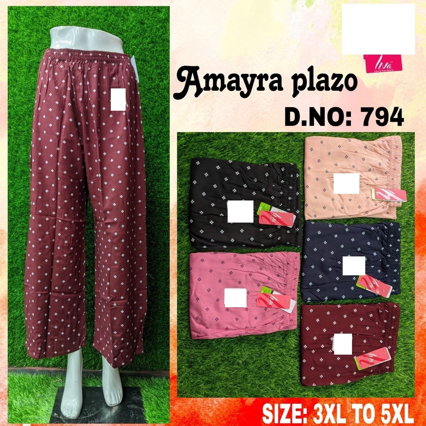 Amayra-1702 Zoya Rayon Branded Palazzo