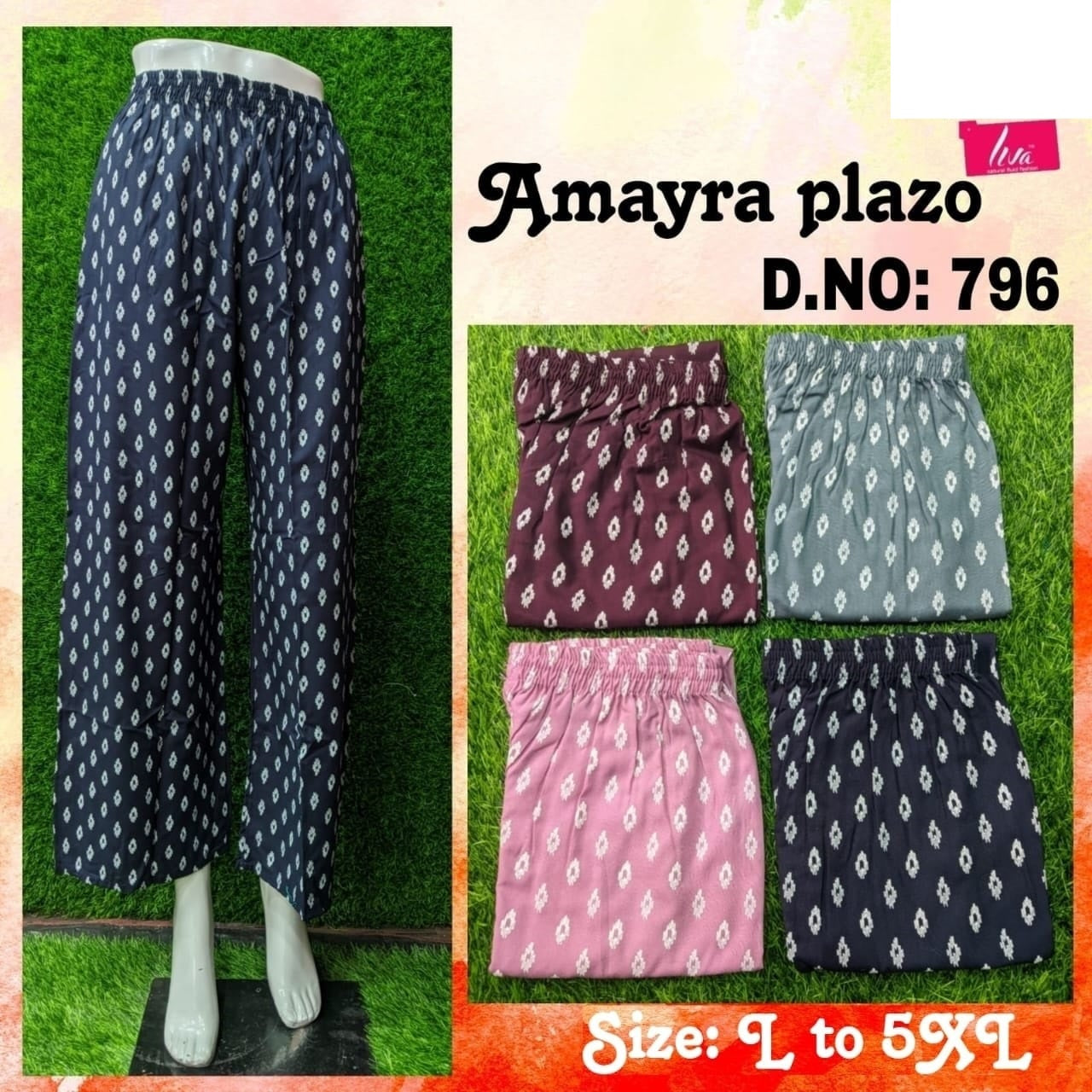 Amayra-1702 Zoya Rayon Branded Palazzo