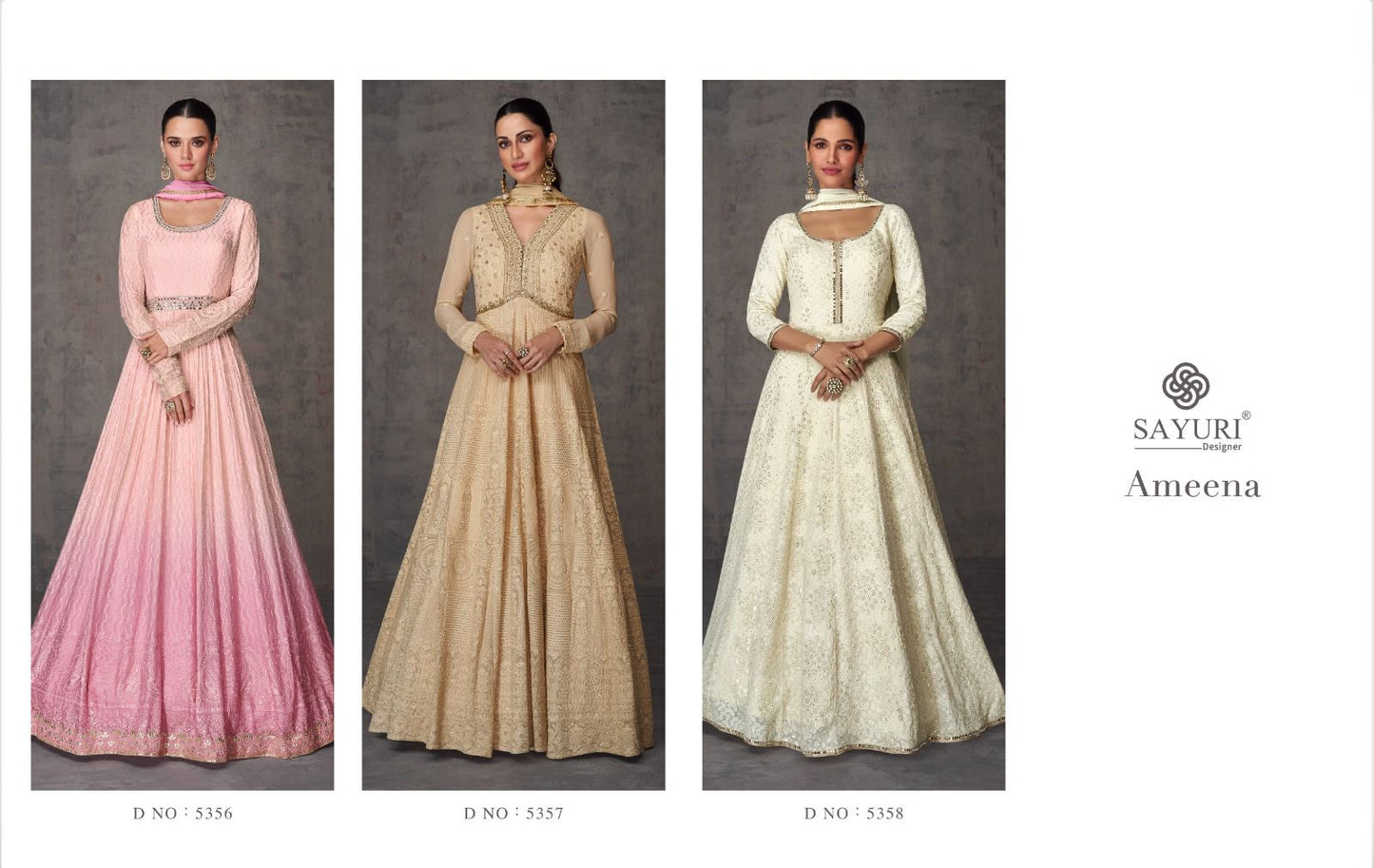 Ameena Sayuri Georgette Gown Dupatta Set