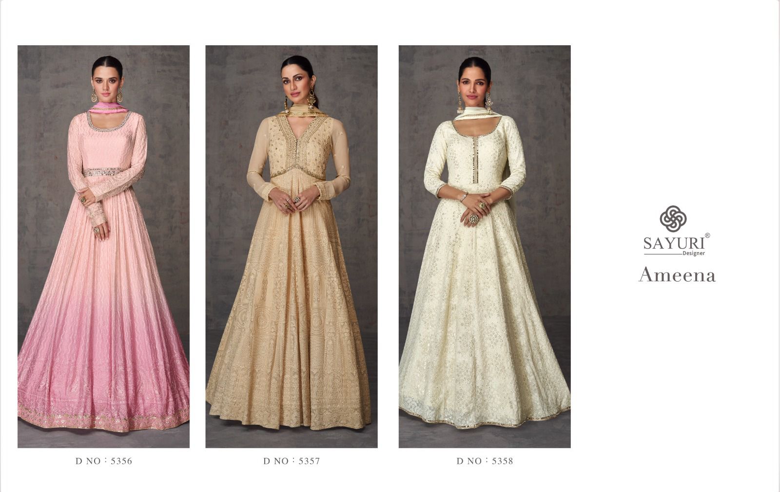 Ameena Sayuri Georgette Gown Dupatta Set