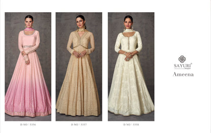 Ameena Sayuri Georgette Gown Dupatta Set