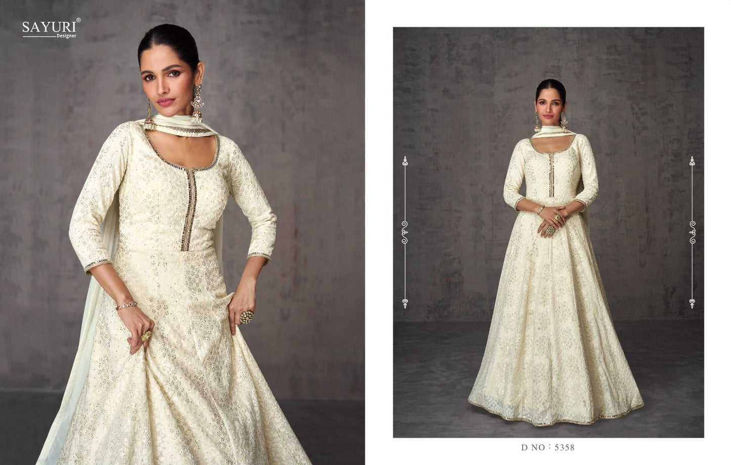 Ameena Sayuri Georgette Gown Dupatta Set