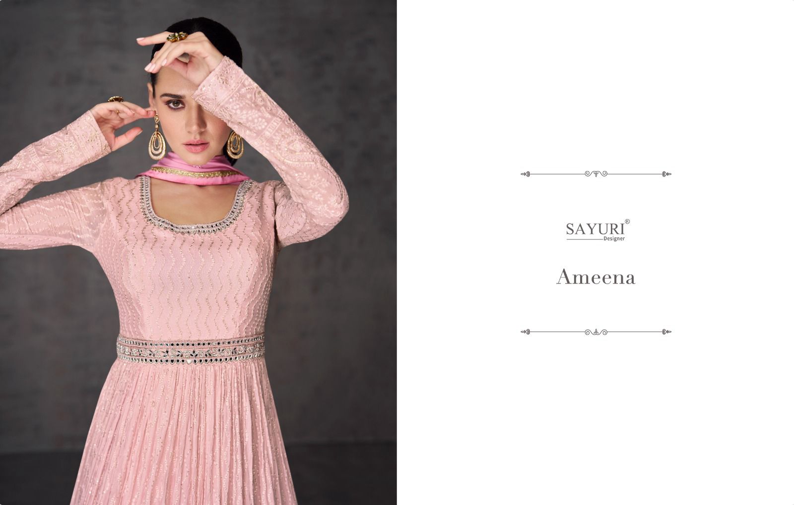 Ameena Sayuri Georgette Gown Dupatta Set