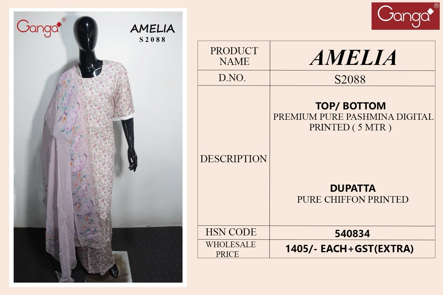 Amelia 2088 Ganga Premium Plazzo Style Suits