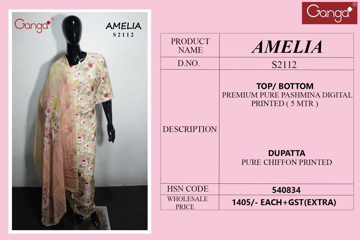 Amelia 2112 Ganga Premium Plazzo Style Suits