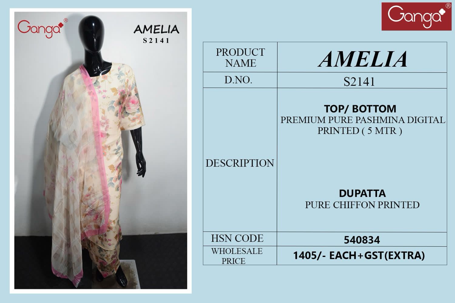 Amelia 2141 Ganga Premium Plazzo Style Suits