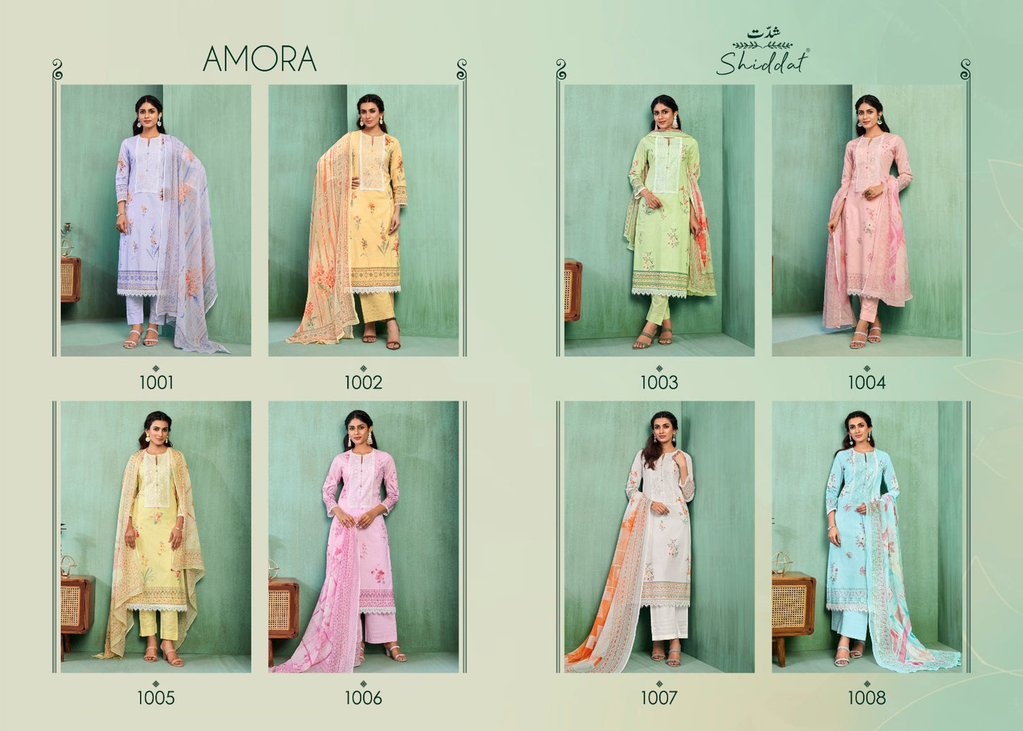 Amora Shiddat Cotton Cambric Pant Style Suits