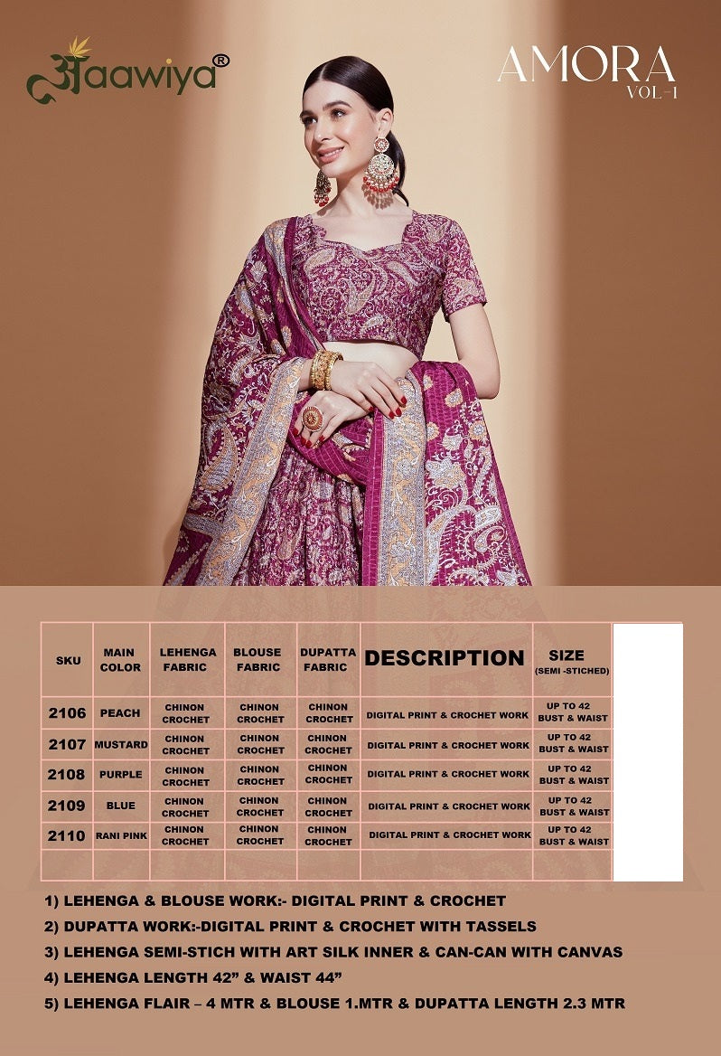 Amora Vol 1 Aawiya Chinon Lehenga Choli