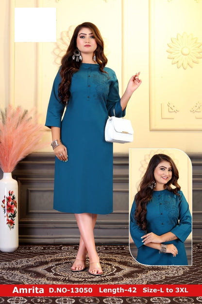 Amrita-A Zoya Lycra Knee Length Kurtis