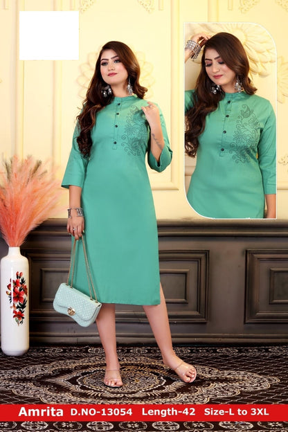 Amrita-A Zoya Lycra Knee Length Kurtis