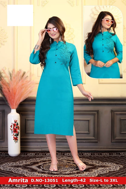 Amrita-A Zoya Lycra Knee Length Kurtis