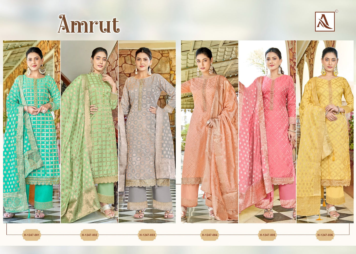 Amrut Alok Jacquard Pant Style Suits
