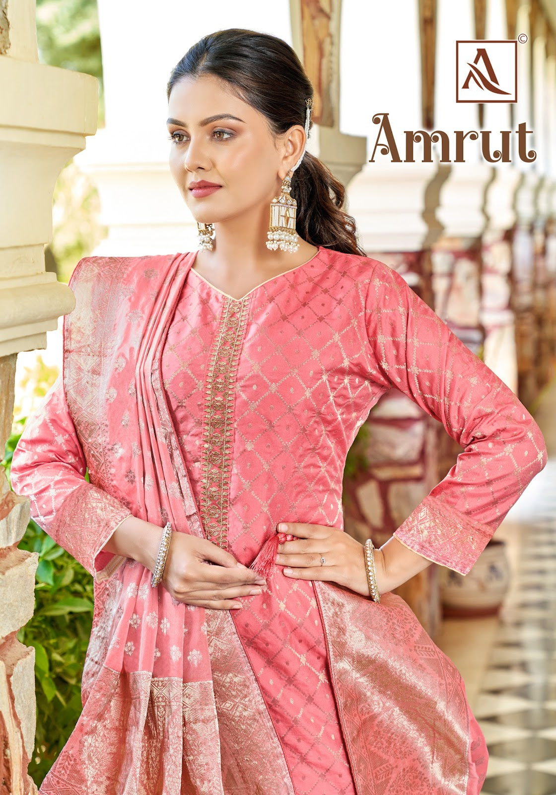 Amrut Alok Jacquard Pant Style Suits