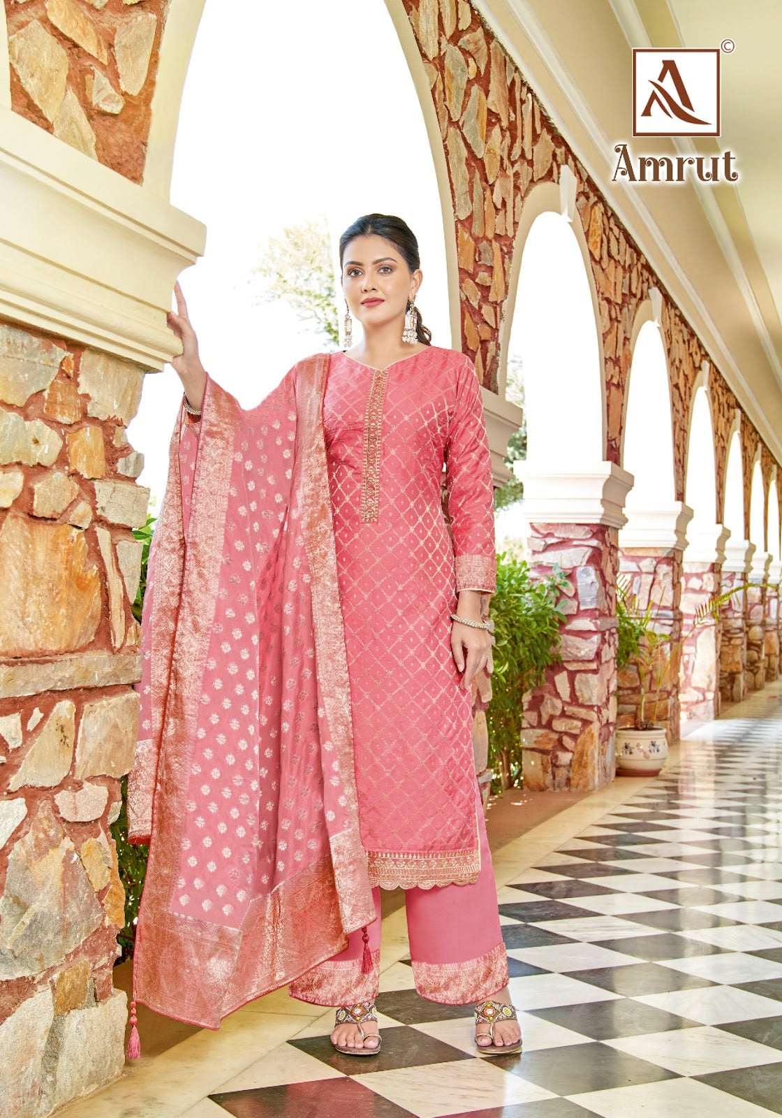 Amrut Alok Jacquard Pant Style Suits