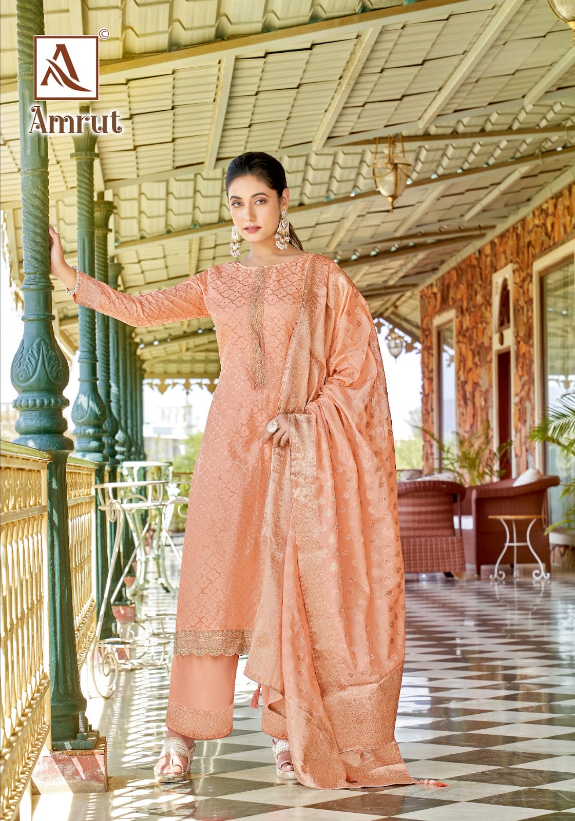 Amrut Alok Jacquard Pant Style Suits