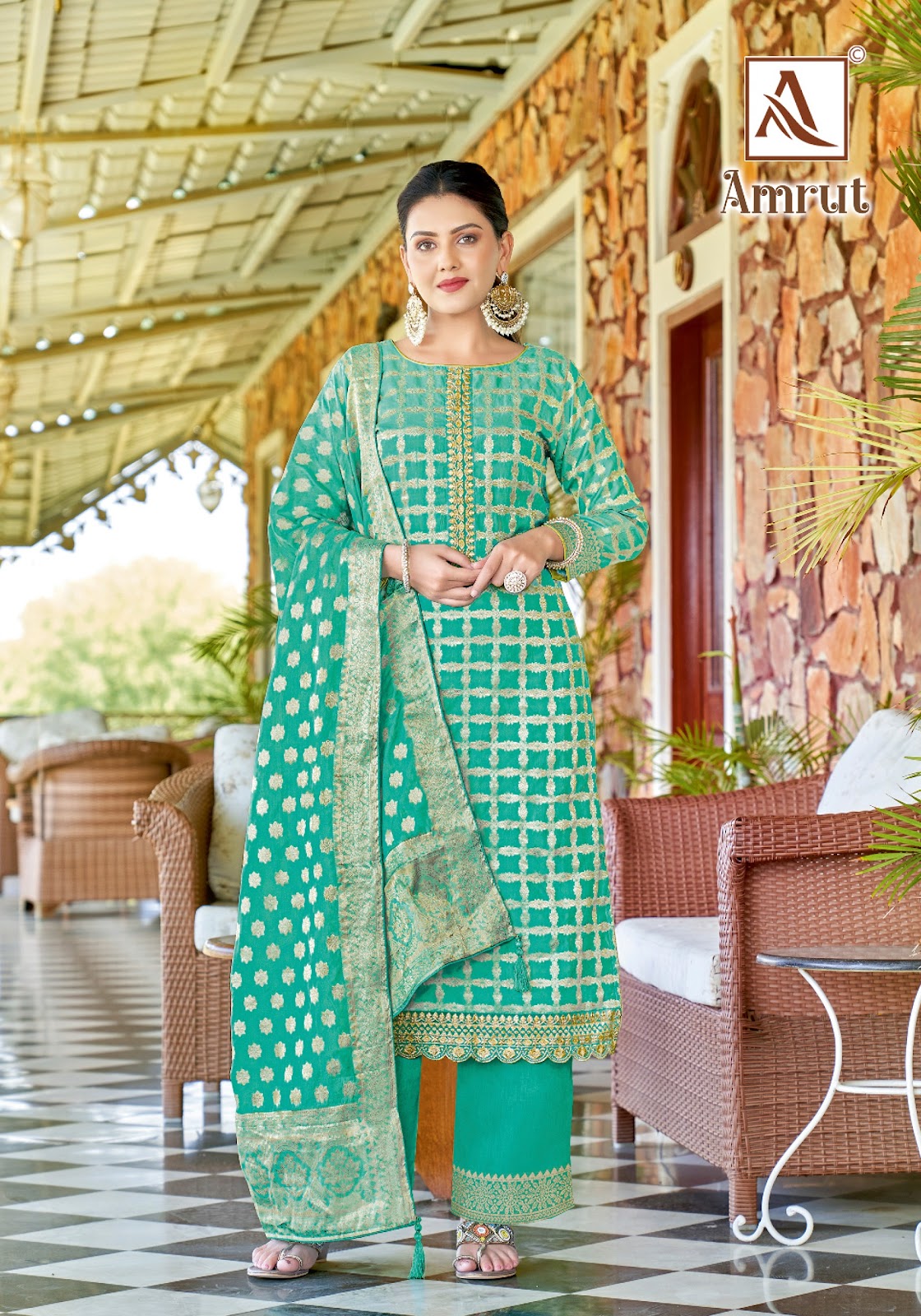 Amrut Alok Jacquard Pant Style Suits