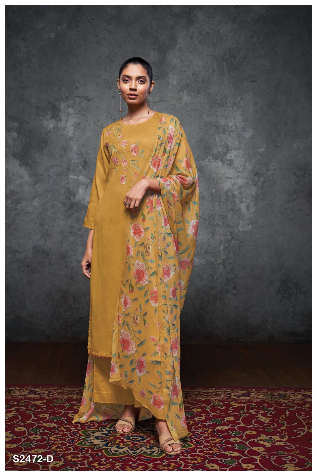 Amyrah 2472 Ganga Cotton Silk Plazzo Style Suits