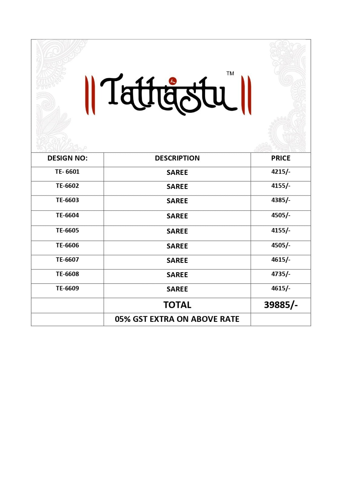 Anaara-6601 To 6609 Tathastu Dola Silk Sarees