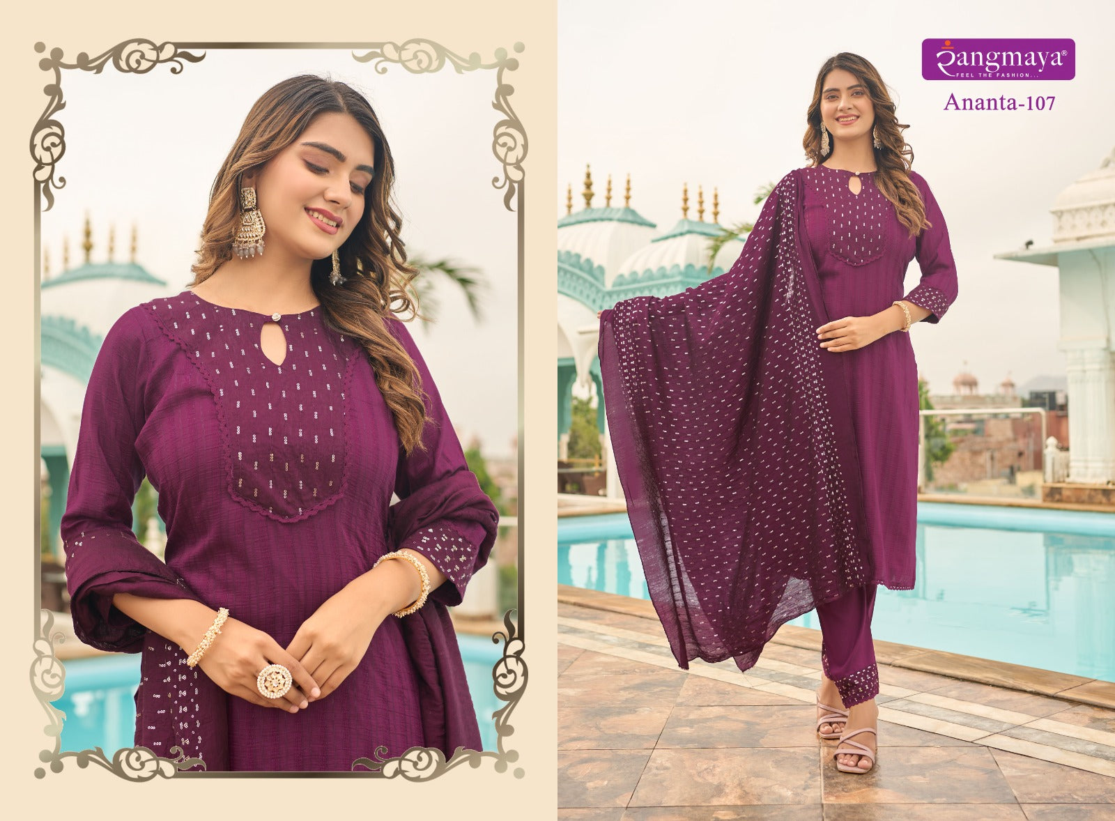 Ananta Rangmaya Imported Readymade Pant Style Suits