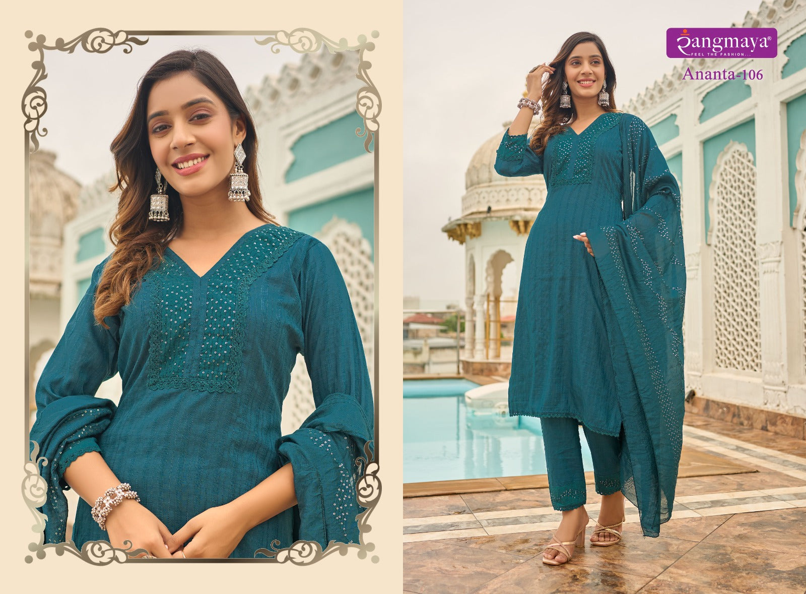 Ananta Rangmaya Imported Readymade Pant Style Suits