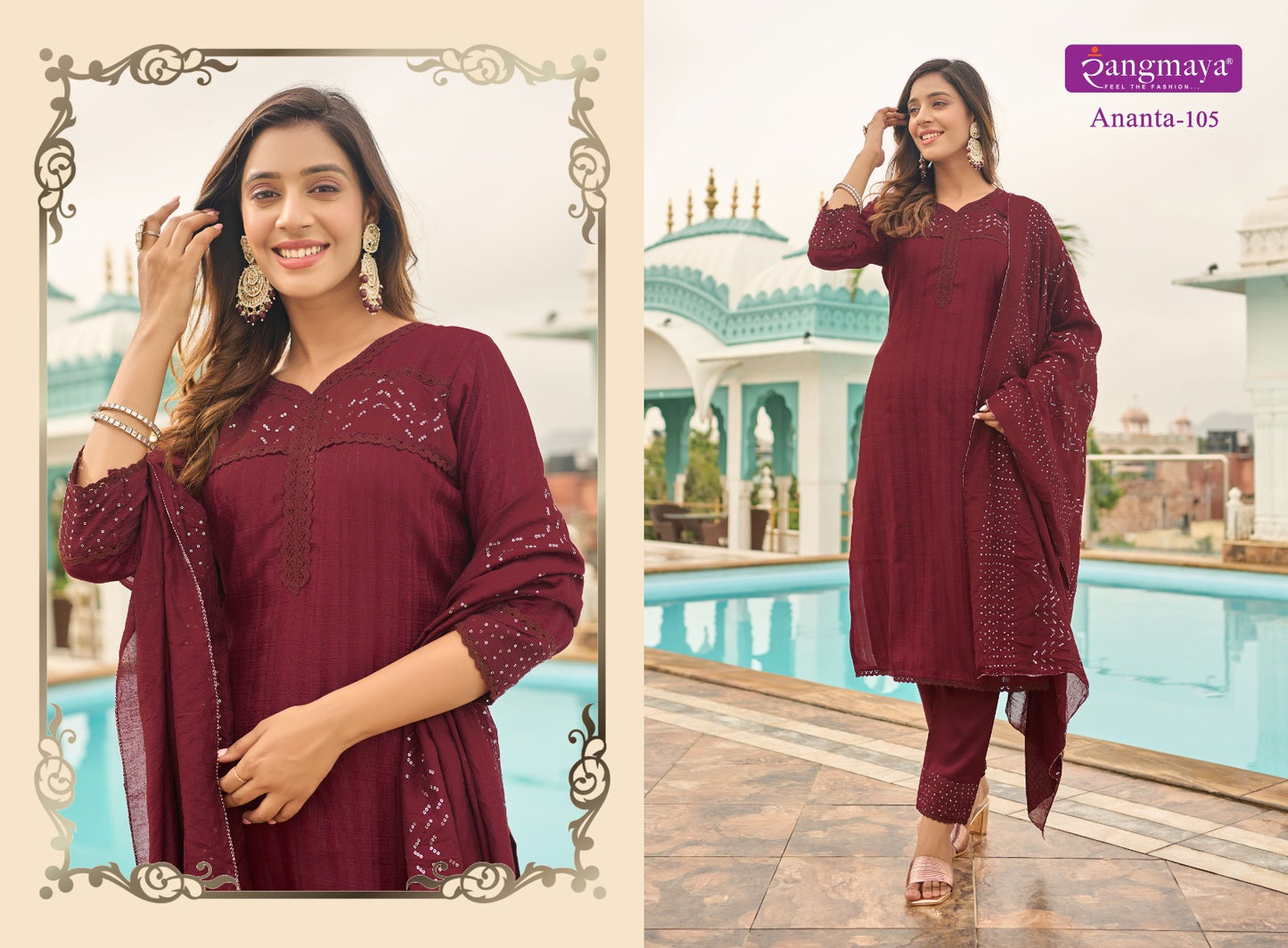 Ananta Rangmaya Imported Readymade Pant Style Suits
