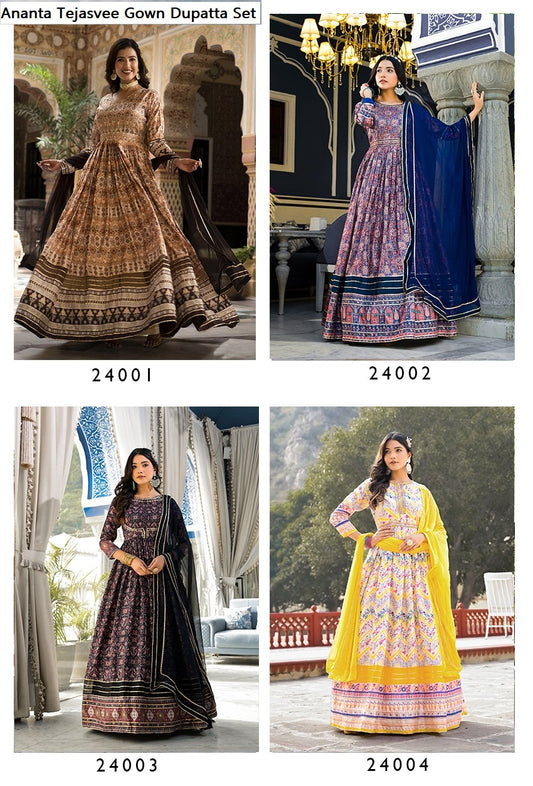 Ananta Tejasvee Silk Gown Dupatta Set