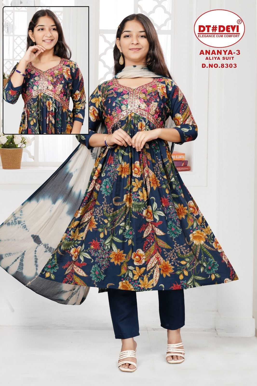 Ananya Vol 3-8303 Dt Devi Modal Girls Readymade Pant Suits