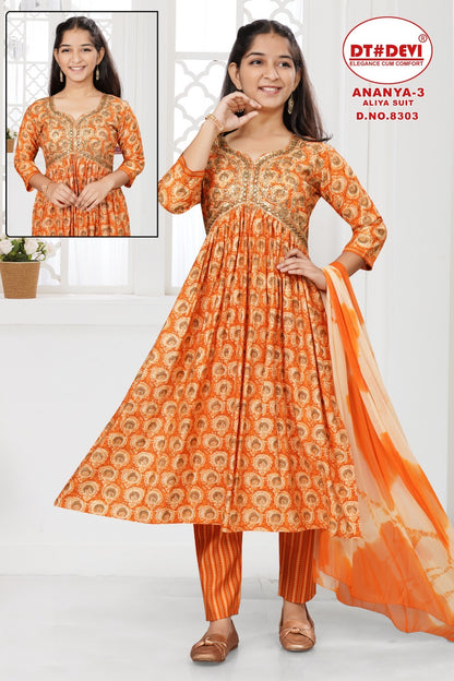 Ananya Vol 3-8303 Dt Devi Modal Girls Readymade Pant Suits