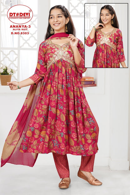 Ananya Vol 3-8303 Dt Devi Modal Girls Readymade Pant Suits