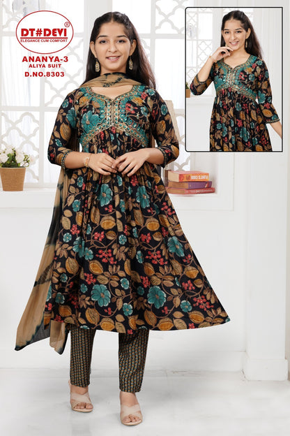 Ananya Vol 3-8303 Dt Devi Modal Girls Readymade Pant Suits