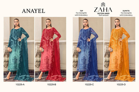Anayel-10229 Zaha Georgette Pakistani Salwar Suits