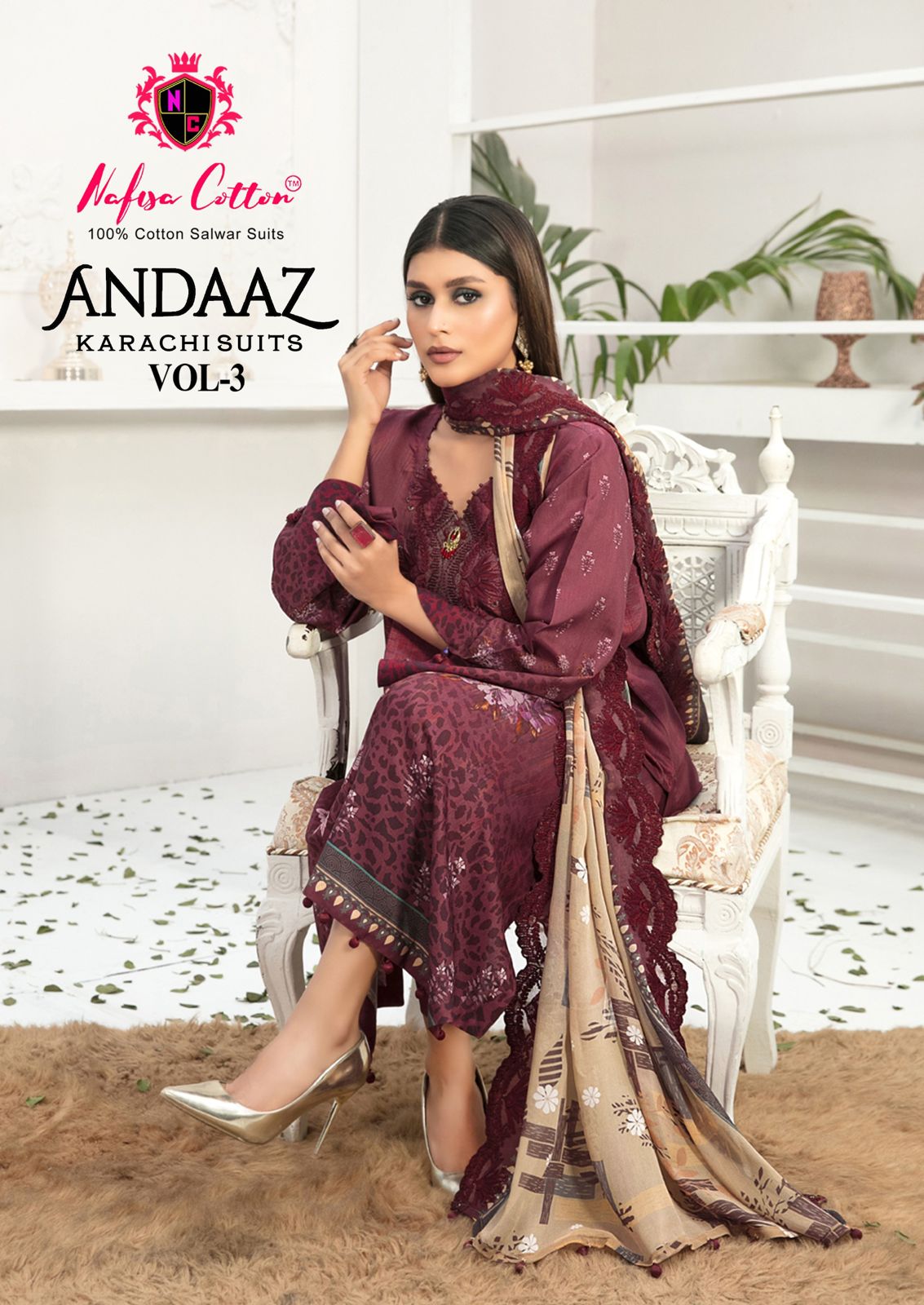 Andaaz Vol 3 Nafisa Cotton Karachi Salwar Suits