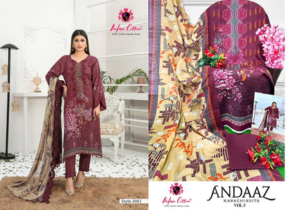 Andaaz Vol 3 Nafisa Cotton Karachi Salwar Suits