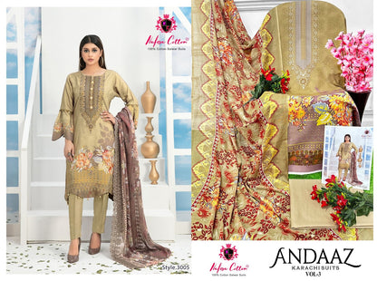 Andaaz Vol 3 Nafisa Cotton Karachi Salwar Suits